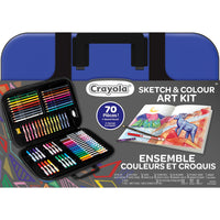 Crayola Sketch & Colour Art Kit - Blue-Includes 70 pieces - all the tools you need to sketch, colour and create