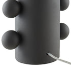 Hudson&Canal Jurrah 20" Tall Ceramic Table Lamp with Fabric Shade - Matte Black/White-Includes a 6 ft. cord with rotary socket switch