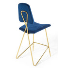 Modway Ponder Performance Velvet Bar Stool - Navy-Weight Capacity: 330 lb