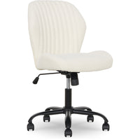 Elle Decor Kylian Fabric Task Chair - Cream-Upholstered in luxurious cream boucle fabric
