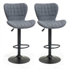 HOMCOM Adjustable Swivel Bar Stools with Back - Grey - 2 Pack-A set of 2 gives you a matching look

