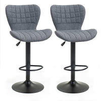 HOMCOM Adjustable Swivel Bar Stools with Back - Grey - 2 Pack-A set of 2 gives you a matching look

