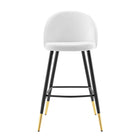 Modway Cordial Performance Velvet Bar Stools - White - Set of 2-8