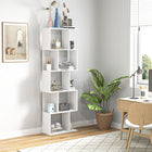 HOMCOM 5-Tier Geometric Bookshelf for Home Office - White-Easily display your favorite books, photos, collectables and more