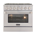 Kucht 36" KNG Series Pro Style Natural Gas Range - Stainless Steel/Silver-Cook and bake like a pro with the extra-large convection oven that offers 4.2 cu. ft. of capacity, a 5-rack configuration, and an extra-large viewing window