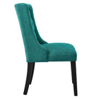 Modway Baronet Button Tufted Fabric Dining Chair - Teal-Non-Marking Foot Pins