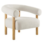 Modway Sable Upholstered Fabric Armchair - Ivory Natural-Rounded Open Profile