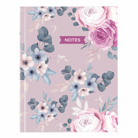 Blueline Fashion Collection A9 Hardcover Notebook - 9-1/4" x 7-1/4" - Lavender Floral-Perfect binding