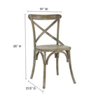 Modway Gear Dining Side Chair - Grey-Elm Wood Construction