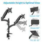 ShoppingAll Fully Adjustable Dual Gas Spring LCD Monitor Arm Desk Mount Stand - Black-Designed with removable arms and gas spring system provides great flexibility in positioning your monitors