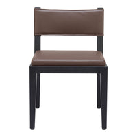 Zuo Roxas Dining Chair - Brown - Set of 2-Plush and durable faux leather fabric