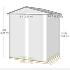 Outsunny Metal Garden Storage Shed with Top Vents - 5' x 4' - Dark Grey-Sloped roof: prevents water build up and leaking through 