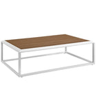 Modway Stance Outdoor Patio Aluminum Coffee Table - White Natural-Contemporary Outdoor Coffee Table