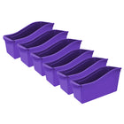 Storex Large Book Bin - Purple - 6 Pack-Large book bins hold books, magazines, files, folders, etc.