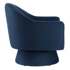 Modway Astral Performance Velvet Fabric and Wood Swivel Chair - Midnight Blue-Dense Foam Padding