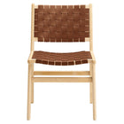 Modway Saoirse Leather Wood Dining Side Chair - Natural/Brown - 2 Pack-10