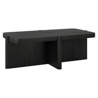 Hudson&Canal Laguna 45" Wide Rectangular Coffee Table - Black Grain-A modern take on a retro look for your living room, den, and more