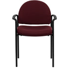 Flash Furniture Comfort Burgundy Fabric Stackable Steel Side Reception Chair with Arms-Guest Chair