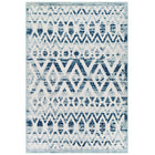Modway Reflect Tamako Diamond/Chevron Moroccan Trellis Indoor / Outdoor Area Rug - 5 ft W x 8 ft L - Ivory/Blue-Distressed Diamond and Chevron Moroccan Trellis Area Rug