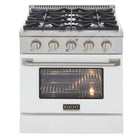Kucht 30" KNG Series Pro Style Natural Gas Range - Stainless Steel/White-This 4-burner gas range includes two 15,000 BTU burners and two 9,000 BTU burners
