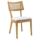 Modway Caledonia Fabric Upholstered Wood Dining Chair - Natural/White - 2 Pack-Weight Capacity: 330 lbs.