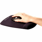 Fellowes Plush Touch Mouse Pad with Wrist Pad - Black-Has a non-skid backing to keep it in place while in use