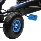 Aosom Kids Pedal Go Kart with Adjustable Seat and Shock Absorption - Blue-Colour: Blue, Black 