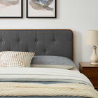 Modway Bridgette Wood Queen Platform Bed with Splayed Legs - Walnut Charcoal-Assembly Required