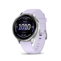 Garmin Venu 4 Smartwatch - 41 mm - Silver with Periwinkle Silicone Band-24/7 health monitoring: Make improvements toward a healthier lifestyle with extensive health monitoring features, such as Body Battery  energy monitoring, stress, Pulse Ox and women’s health tracking — including past ovulation estimates — and more