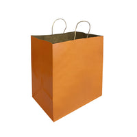Reliabag Paper Bags - Twist Handles - 14" W x 10" D x 15.75" H - Orange - 150 Pack-Made by the premium orange kraft paper with the re-enforced flat bottom