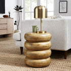 Modway Ellery Round Stacked Wood Side Table - Natural-Solid Mango Wood Construction