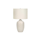 Monarch Specialties - Luminaire - 25 po H Lampe De Table - Crème Céramique - Abat-Jour Ivoire / Crème - Transitionnel-Apportez de la chaleur et de l'éclairage à votre salon, votre chambre ou votre bureau à domicile avec cette élégante lampe de table transitionnelle 25 pouces de haut en forme de pot de gingembre sophistiquée, fini en céramique crème glacée texturée avec un simple abat-jour ivoire et une finition argentée sur le dessus
