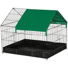 PawHut Metal Small Animal Cage with Water-Resistant Cover - Black-Two points of entries provide convenient access to the inside 