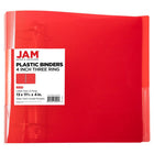 JAM Paper Plastic 4" 3-Ring Binder - Red-Size: 4" Width | Holds up to 750 sheets of paper.