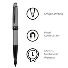 A.T. Cross Bailey Fountain Pen - Medium Nib - Gray-Cross is the gift of choice for generations and is proudly presented in a premium gift box.