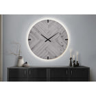 Monarch Specialties 9038 30" Round Oversized Wall Clock - Grey-Enjoy accurate timekeeping with quartz movement, a non-ticking mechanism that ensures a peaceful ambiance, with an easy-to-read display for quick time checks