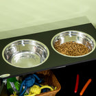 PawHut Elevated Dog Bowl Feeding Station with Stand - Black-Matches with your kitchen table set 