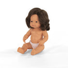 Miniland Educational Anatomically Correct 15" Baby Doll - Caucasian Girl - Brunette-Light vanilla scent