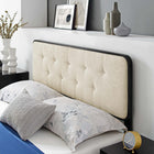 Modway Bridgette Wood Full Platform Bed with Angular Frame - Black Beige-Wood Slat Support System