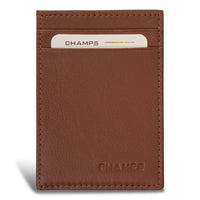Champs Onyx Leather Mag Hybrid Card Holder - Brown-Leather Mag Hybrid Card Holder