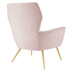 Modway Renata Button Tufted Performance Velvet Armchair - Pink-Non-Marking Foot Glides