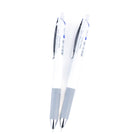 Pentel Floatune Retractable Advanced Rollerball Pen - 0.5 mm - Blue Ink - 2 Pack-An all-white body with grey grip provides a clean and sophisticated look to match a high-quality minimalist aesthetic
