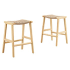 Modway Saoirse Woven Rope Wood Counter Stool - Natural Natural - Set of 2-Woven Rope