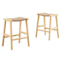 Modway Saoirse Woven Rope Wood Counter Stool - Natural Natural - Set of 2-Woven Rope