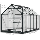 Outsunny Polycarbonate Walk-In Greenhouse Kit - 6' x 10' x 6.6' - Single sliding greenhouse door provides convenient access for daily gardening
 