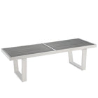 Modway Sauna 4' Stainless Steel Bench - Silver-Polished Stainless Steel