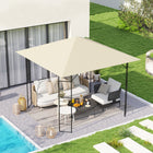 Outsunny 10' L x 10' W Gazebo Replacement Canopy Cover with Drain HolesTop Cover - Cream White-Coated polyester fabric is thick and tough, offers UPF30+ protection
