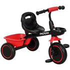 Qaba Toddler Tricycle with Adjustable Seat - Red-Adjustable seat with safety belt to fit your kid's needs securely 