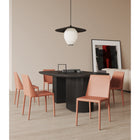 Manhattan Comfort Paris 18" Modern Faux Leather Upholstered Dining Chair - Clay - Set of 4-Frame Made of Durable Metal