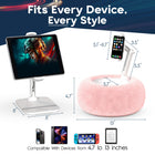 ShoppingAll 2-in-1 Tablet Holder with Detachable Plush Cushion for 4.7"-13" Phone/Tablet - Pink-Multi-Functional & Portable - This tablet stand is perfect for use anytime, anywhere—whether on the bed, sofa, car, or desk. Ideal for watching TV, working, studying, exercising, or reading hands-free.